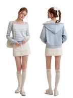 Bow A-Line Denim Skirt
