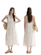 Sleeveless Mesh Lace Dress