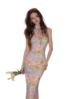 Spring Oil Painting Qipao Dress