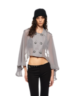 Sheer Trench Cape Top