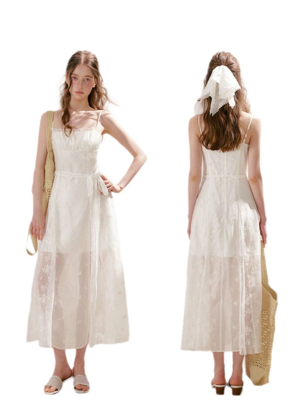 French Embroidered A-line Dress