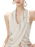 Satin Cross Halter Top