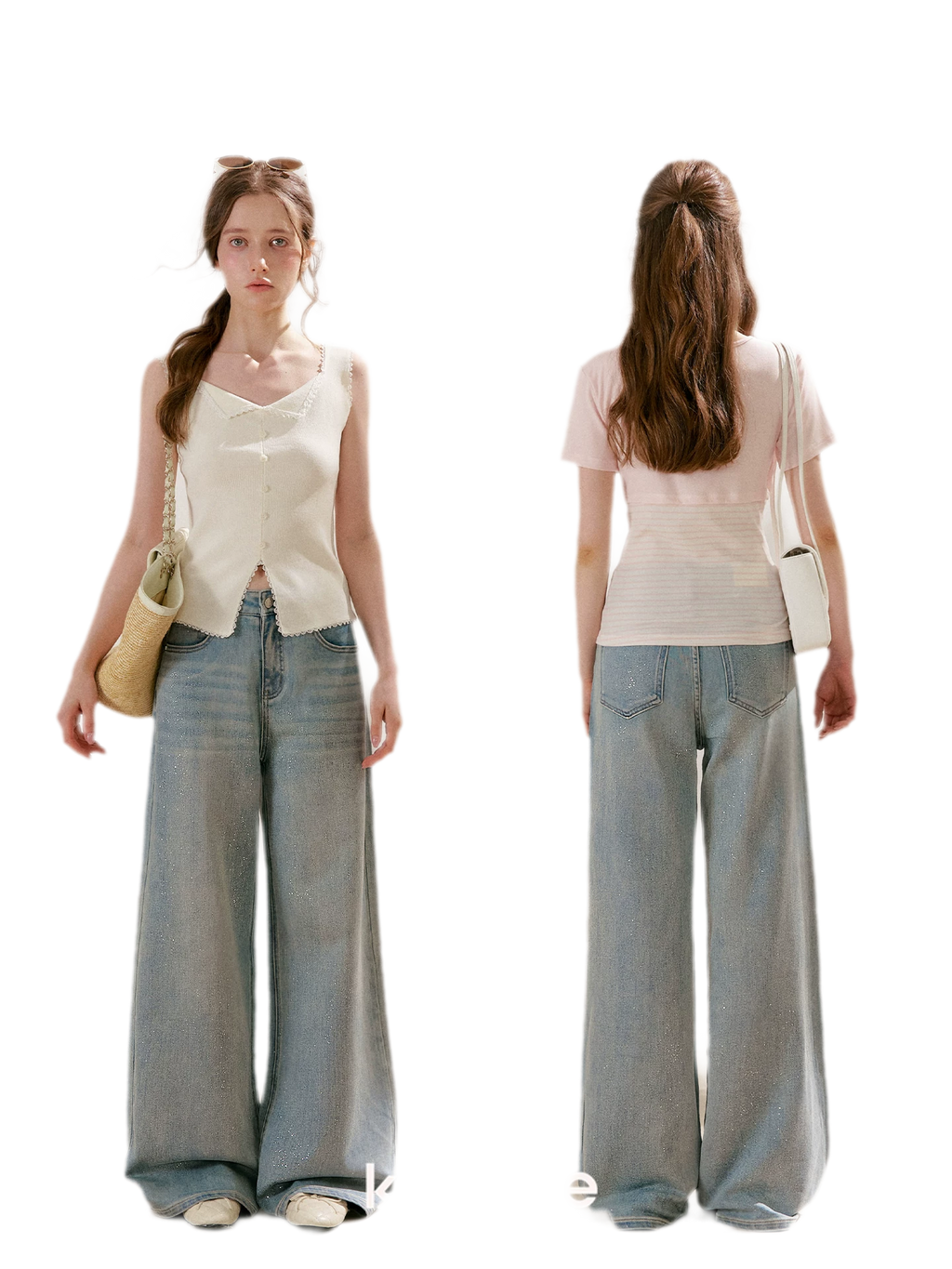 Sparkling Galaxy Wide-Leg Jeans