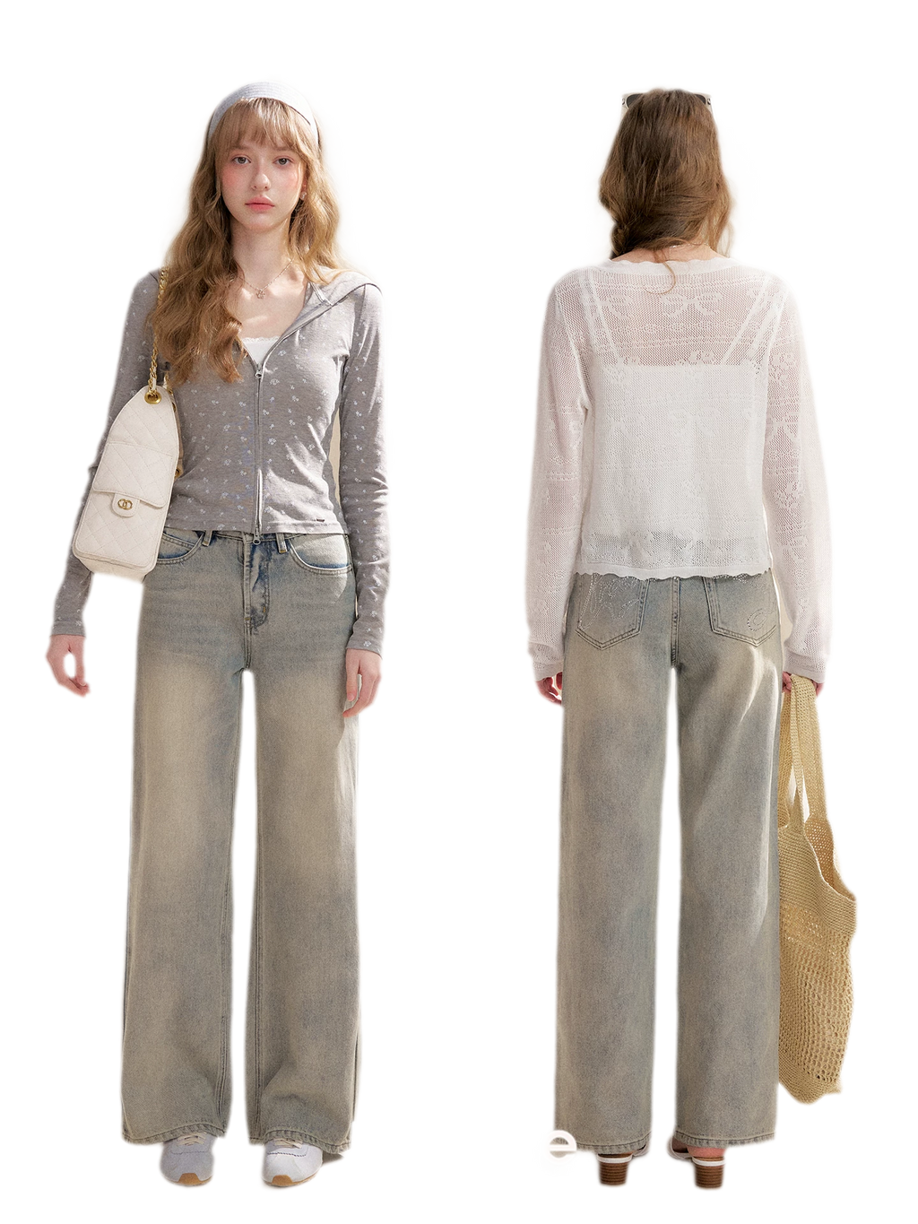 Rhinestone Logo Jeans