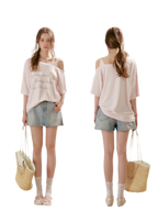 Shiny Denim A-line Skirt