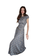 Blue Floral Tencel Dress
