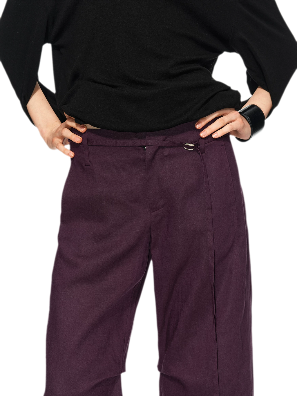 Linen Tencel Curved Pants