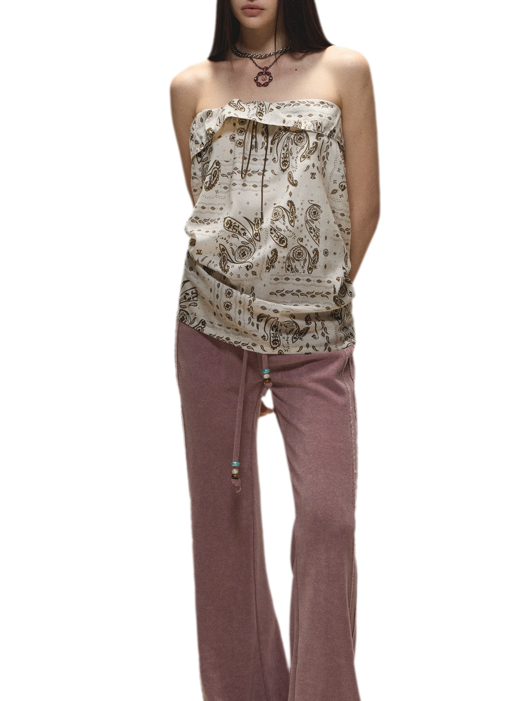 Vintage Holiday Style Relaxed Paisley Silk Top