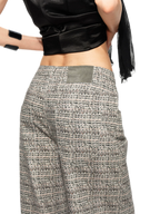Plaid Tweed Wide Jeans