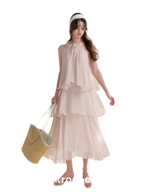 Chiffon Floral Halter Long Dress