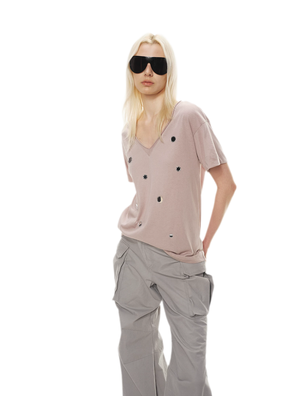 Relaxed Stylish V-Neck Short Sleeve T-Shirt