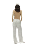 Relaxed Fit Linen Blend Wide-Leg Pants