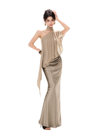 Amber Radiance Acetate Satin Mermaid Skirt