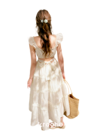 Embroidered Floral Tie-Waist Dress