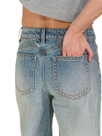 Vintage Straight Loose Fit Jeans with 3D Cat
