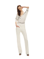 Classic Off-White Slim Straight Trousers