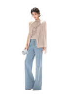 Lightweight Ruffle Collar Sleeveless Chiffon Blouse