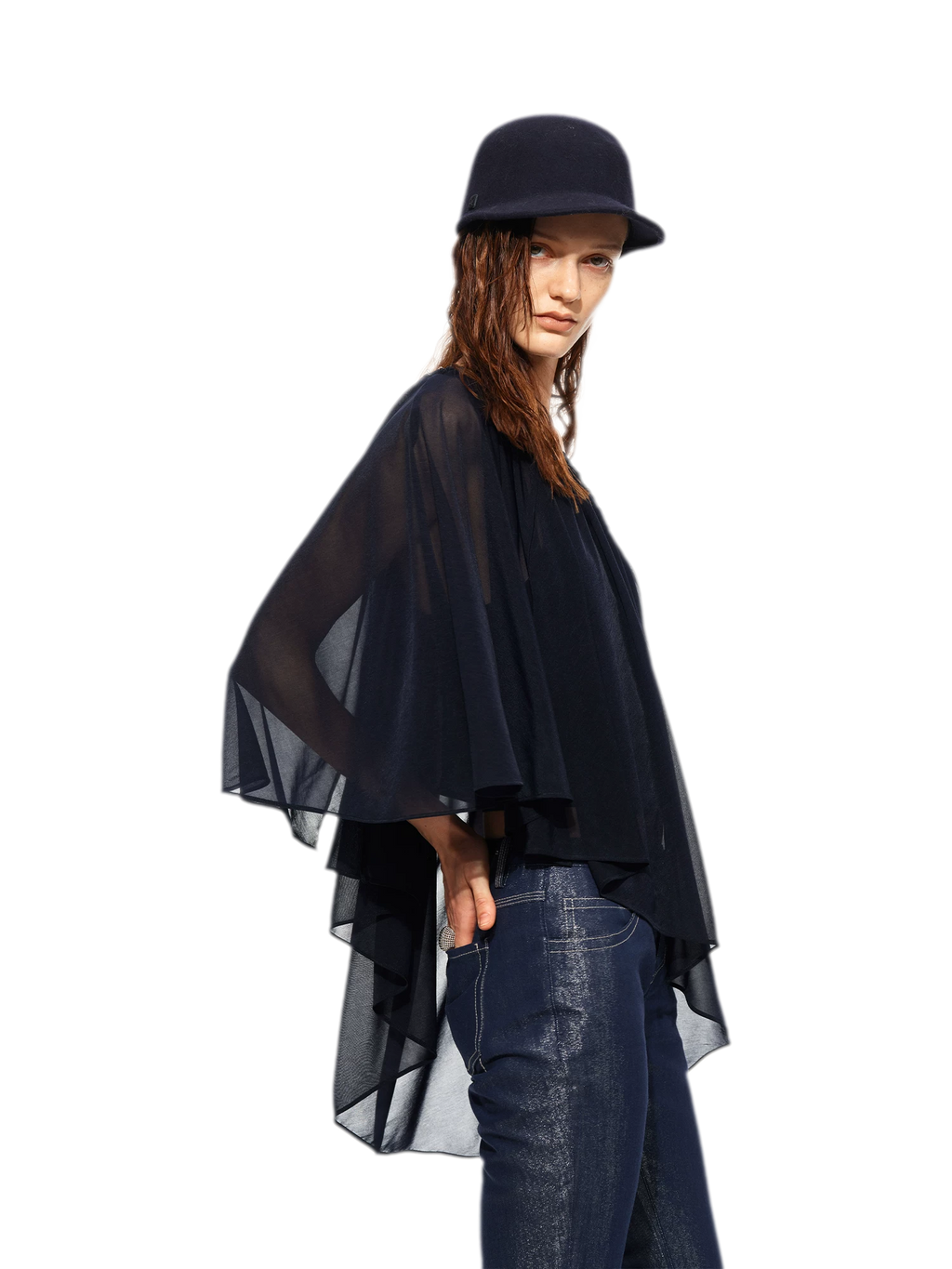 Handwoven Chain Cape Blouse