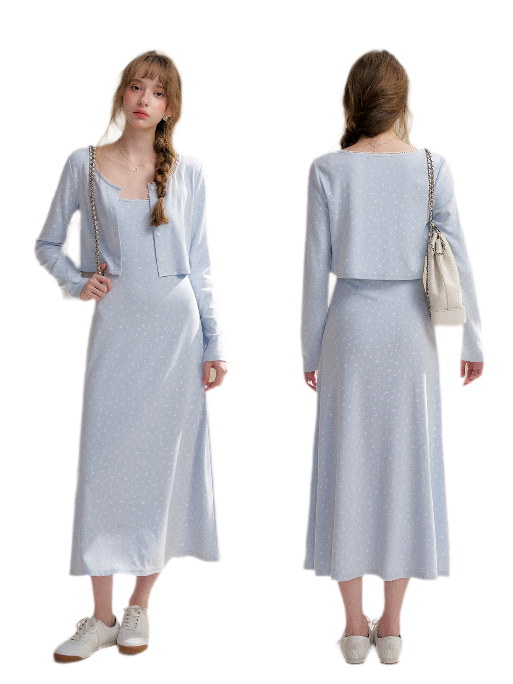 Rose Knit Cardigan Dress