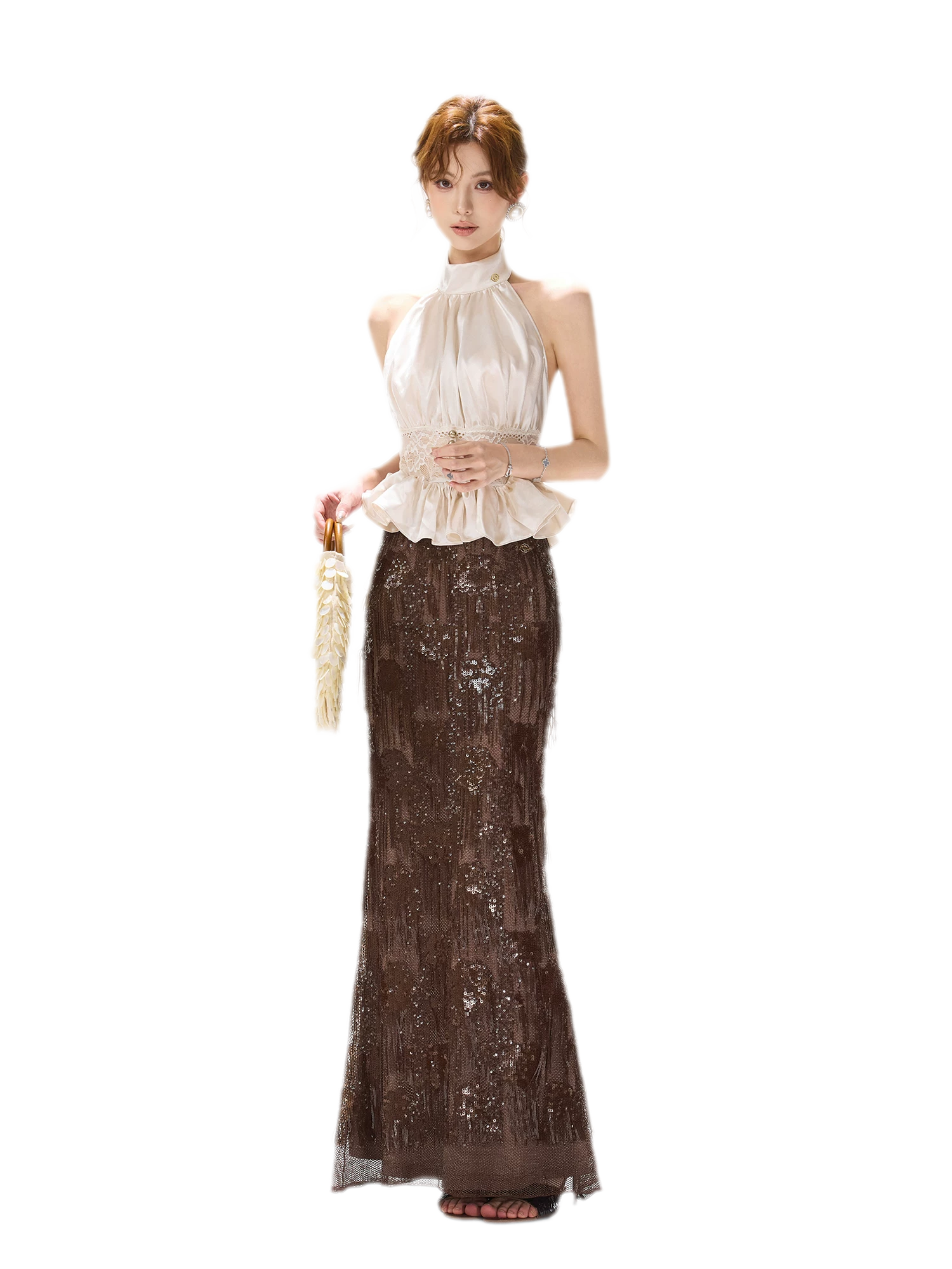 Vintage Sequin Tassel Skirt