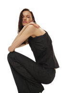 Tencel Hollow Halter Top & Flared Pants Set