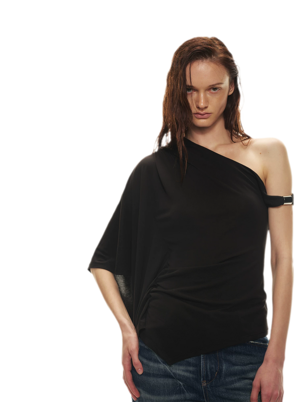 Modal Asymmetrical Single-Shoulder Top