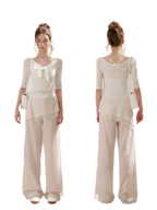 Lace Detail Casual Wide-Leg Pants