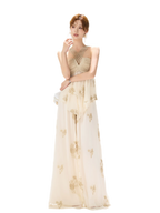 Embroidered Chiffon Halter Set