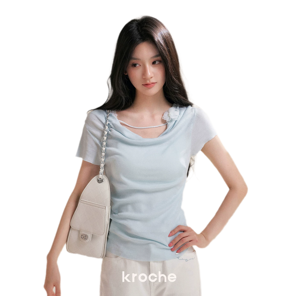 Lyocell Cowl Flower Tee