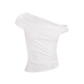 Asymmetric Lace Short Sleeve T-Shirt
