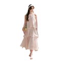 Chiffon Floral Halter Long Dress