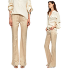 Lustrous Front-Slit Flare Pants