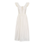 Embroidered Flutter Sleeve Dress
