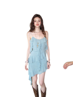 Ruffled Asymmetric Cami Dress