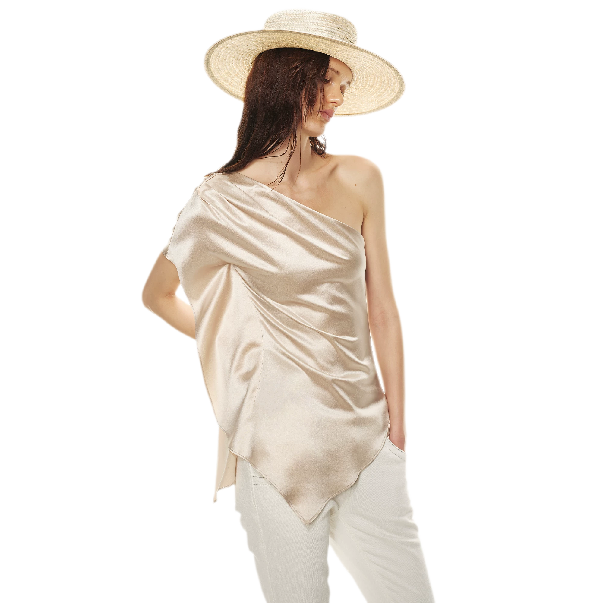 One-Shoulder Waist-Slimming Top