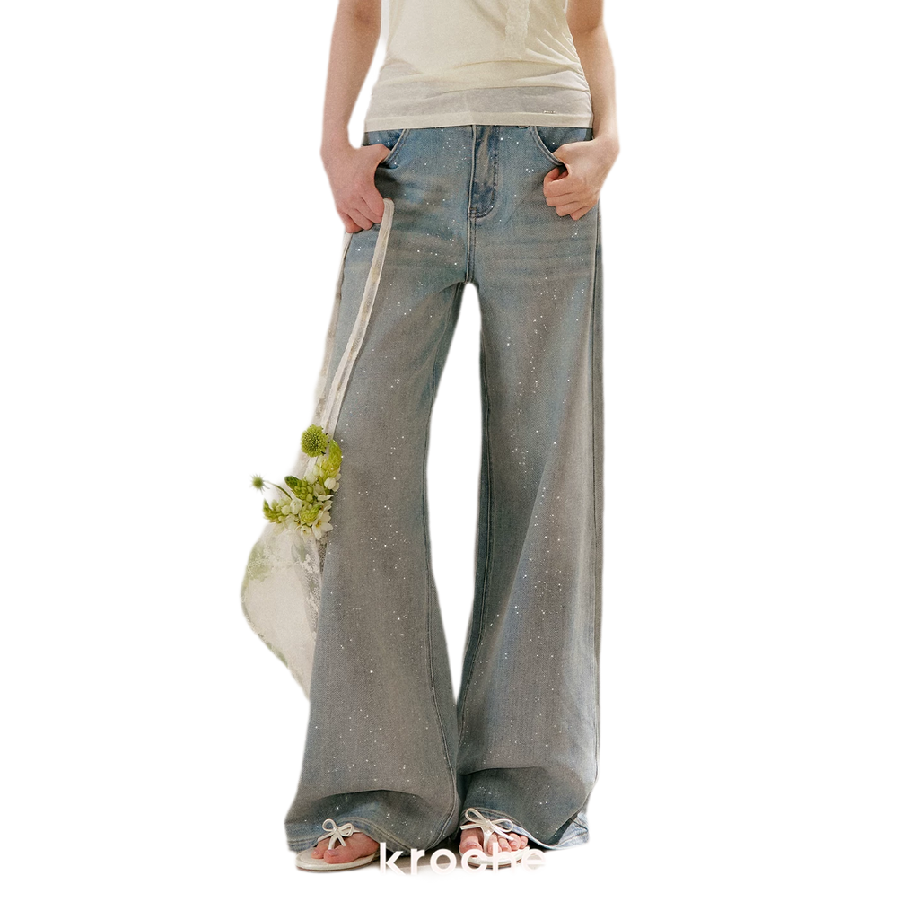 Sparkling Galaxy Wide-Leg Jeans