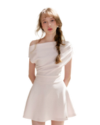 Romantic French Off-Shoulder Short Dress