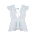 Organza Lace Ruffle Sleeveless Top