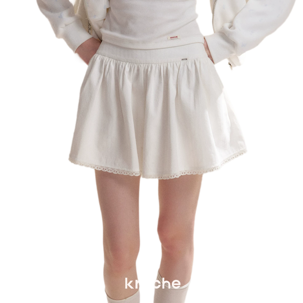 Textured A-Line Short Skirt