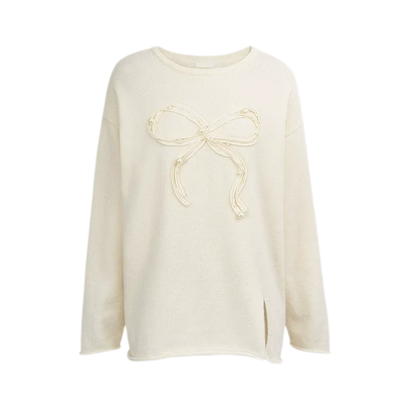Bow Embroidered Knit Set