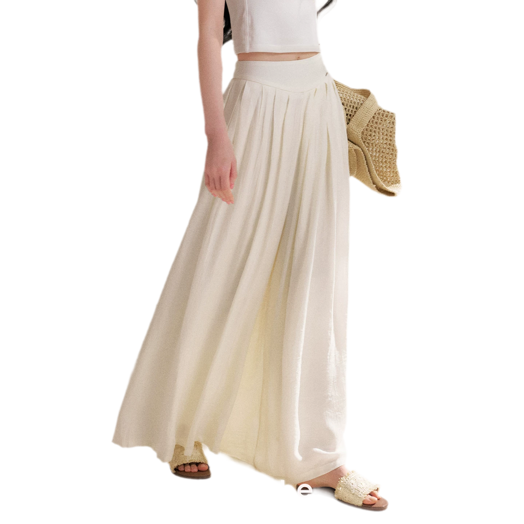 Pleated Wide-Leg Pants