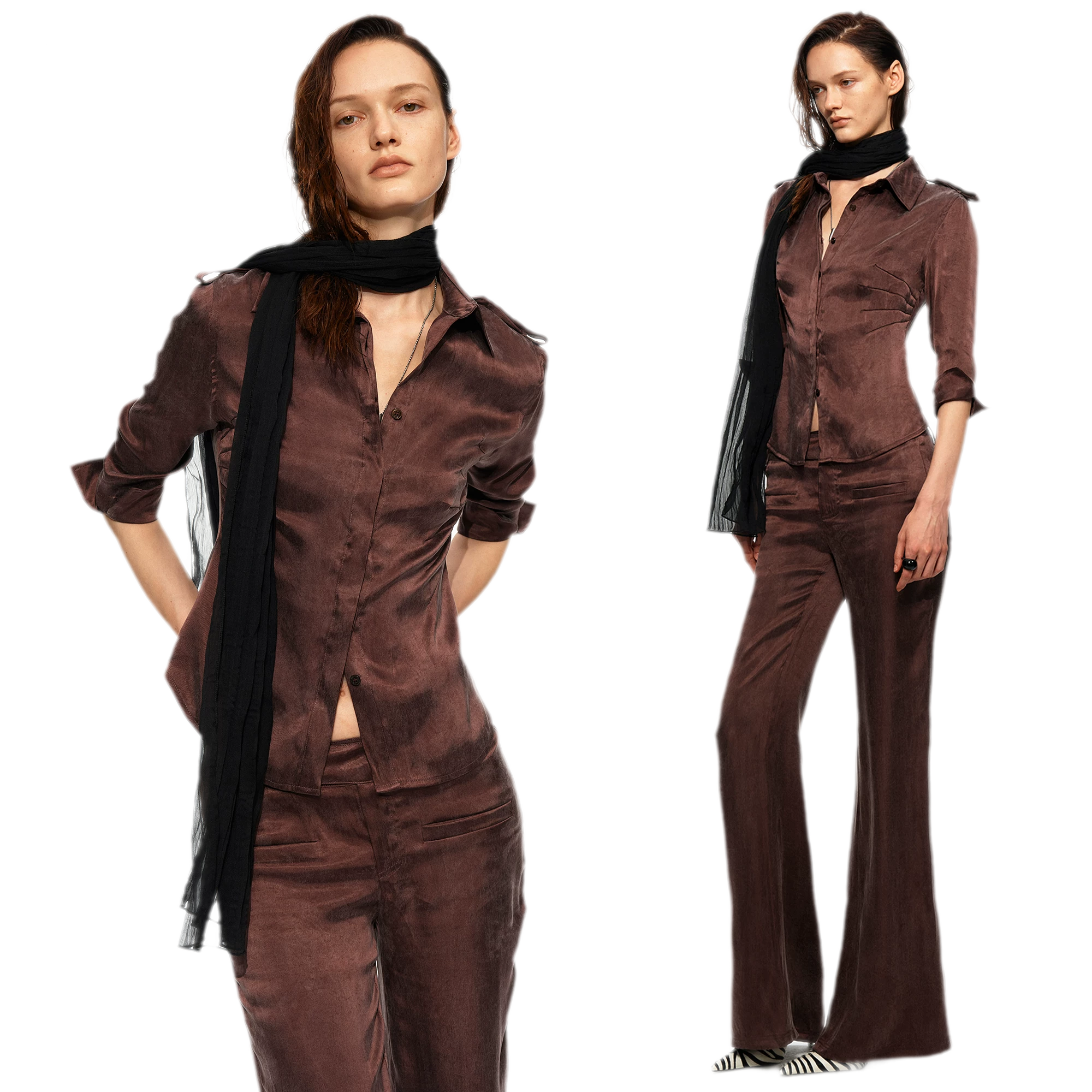 Tencel Shirt Pants Set
