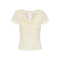 Double-Layer Collar Lace T-Shirt