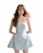 Lace-Trimmed A-Line Camisole Dress