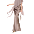 Amber Glow High-Waist Fishtail Satin Skirt
