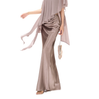 Amber Glow High-Waist Fishtail Satin Skirt