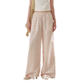 Checkered Wide-Leg Pants