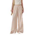 Checkered Wide-Leg Pants