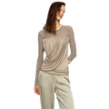 Draped Mesh Long Sleeve Tee