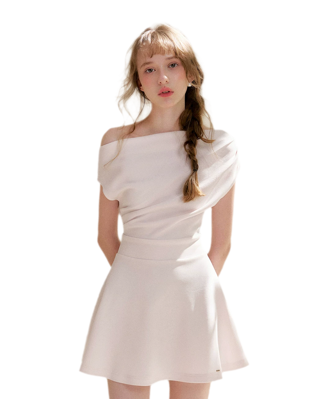Romantic French Off-Shoulder Short Dress